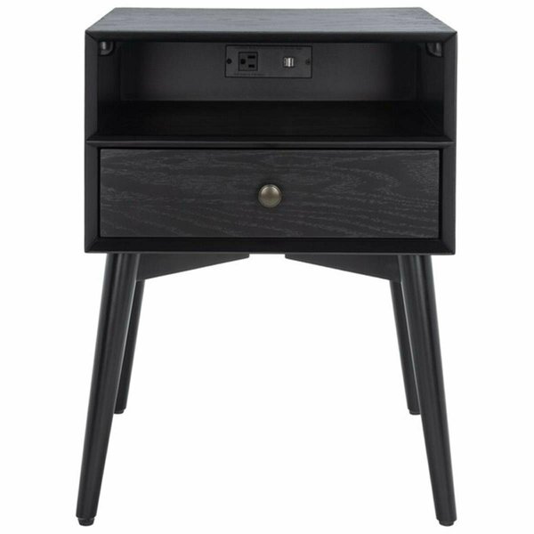 Safavieh Scully Nightstand with USB, Black & Antique Gold NST6408B